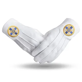 Eminent Prior KYCH Knights of the York Cross of Honour Gloves - Pure Cotton With Round Patch