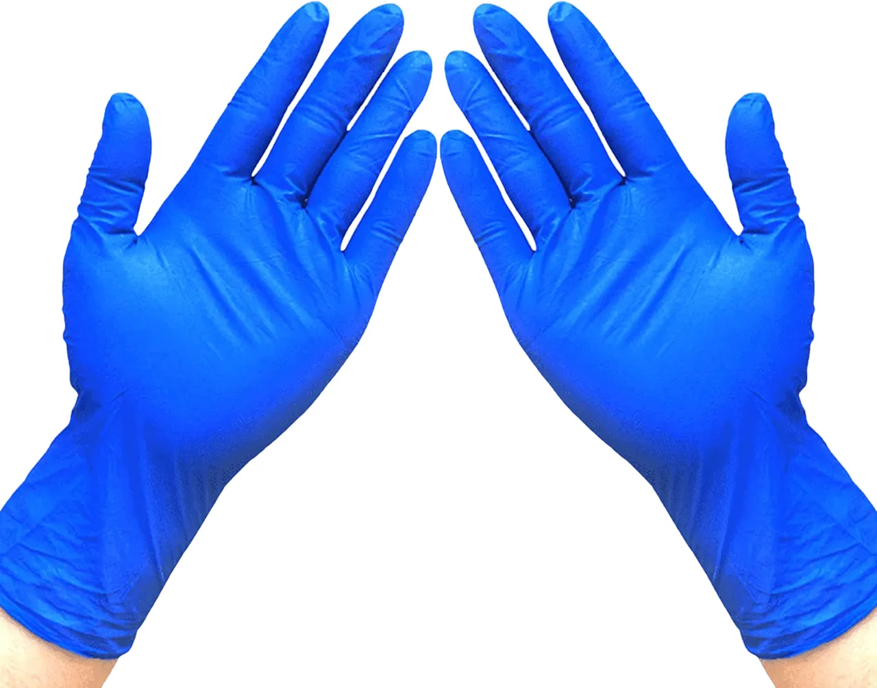 100 Pcs X Disposable Nitrile Examination Blue Powder-Free Gloves - Large