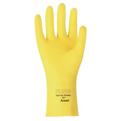 Ansell FL 200 Gloves, 9, Natural Latex, Lemon Yellow, 297-9