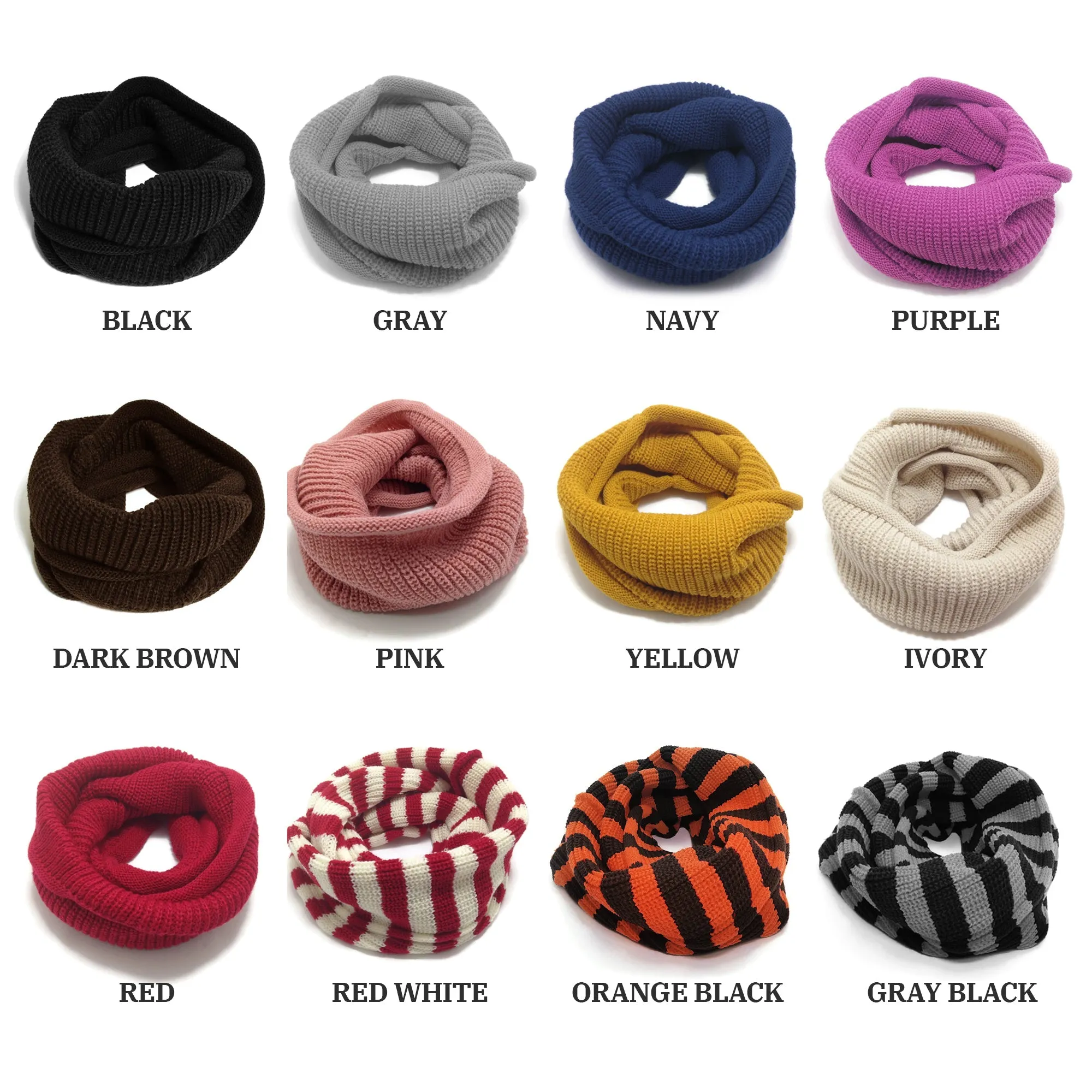 Baby Knit Infinity Scarf Toddler Neck Warmer | Dark Brown