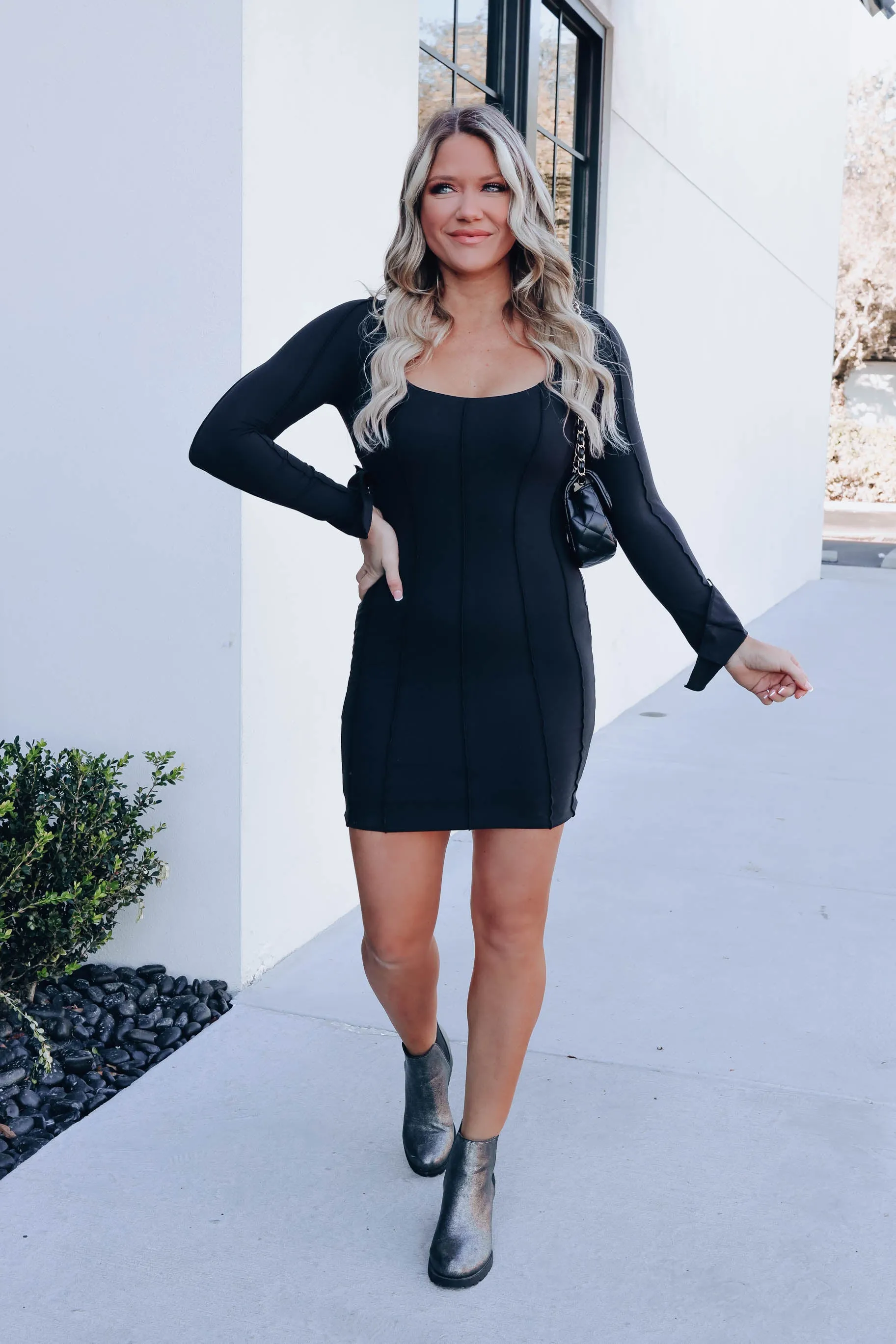 Berkley Bodycon Mini Dress - Black