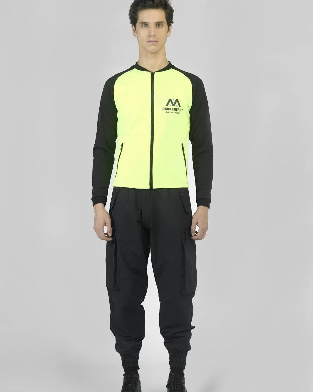 Black & Neon Yellow Track Jacket