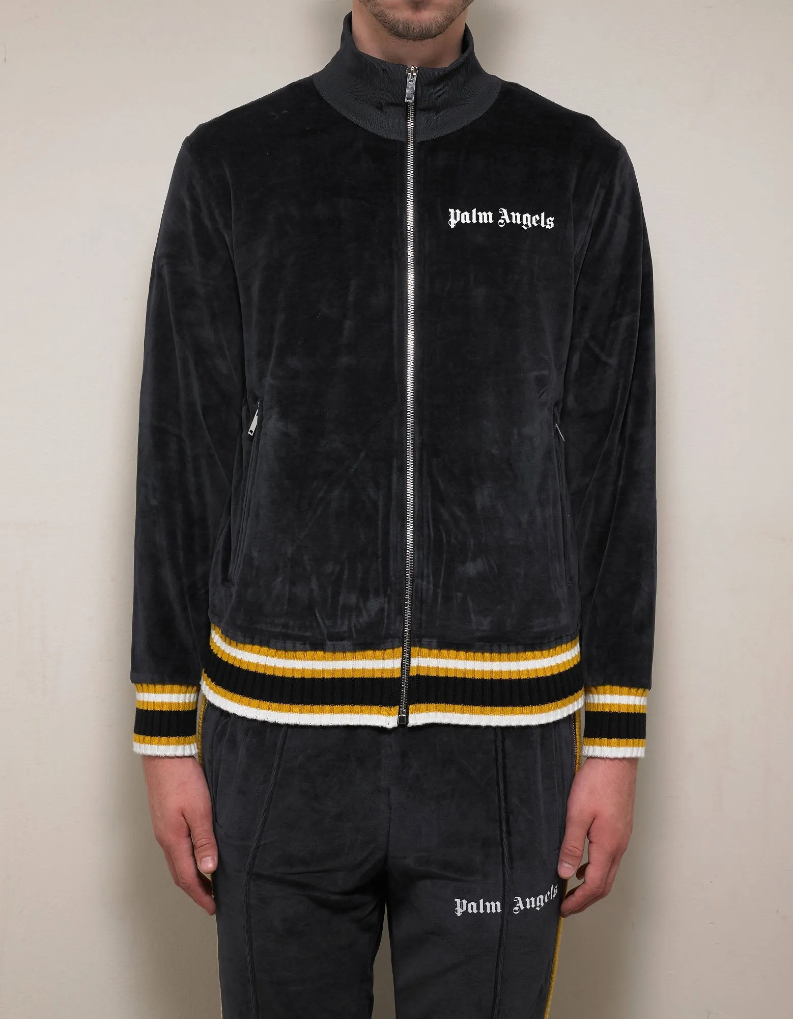 Black & Yellow Chenille Track Jacket -