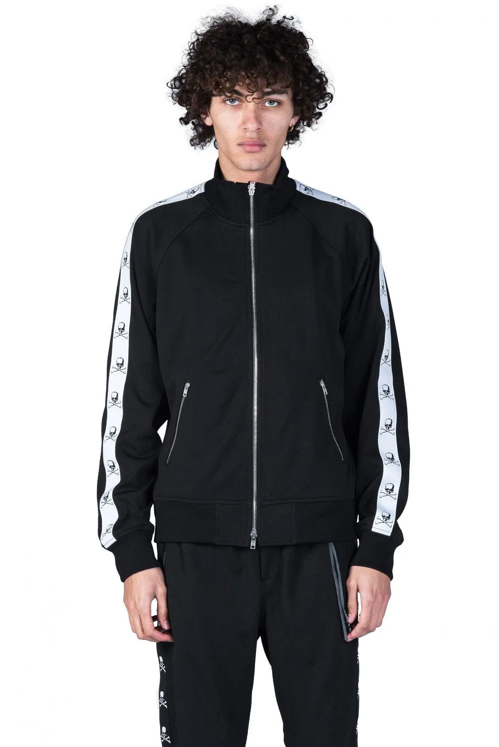 Black Skull Tape Track Jacket