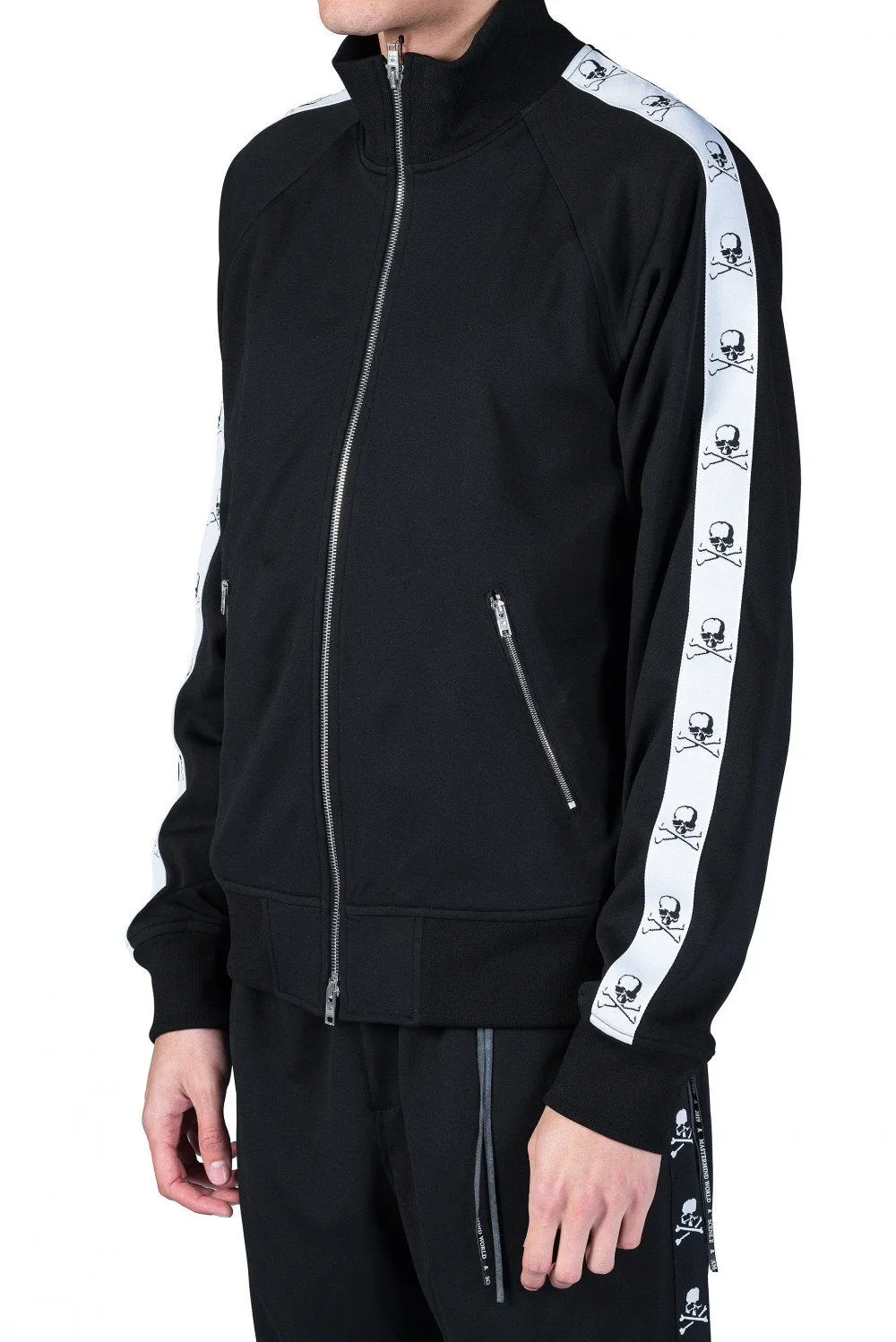 Black Skull Tape Track Jacket