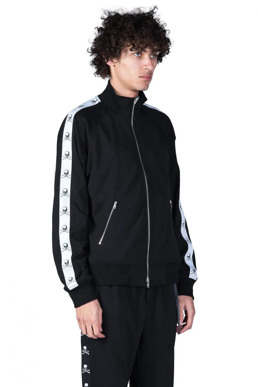 Black Skull Tape Track Jacket