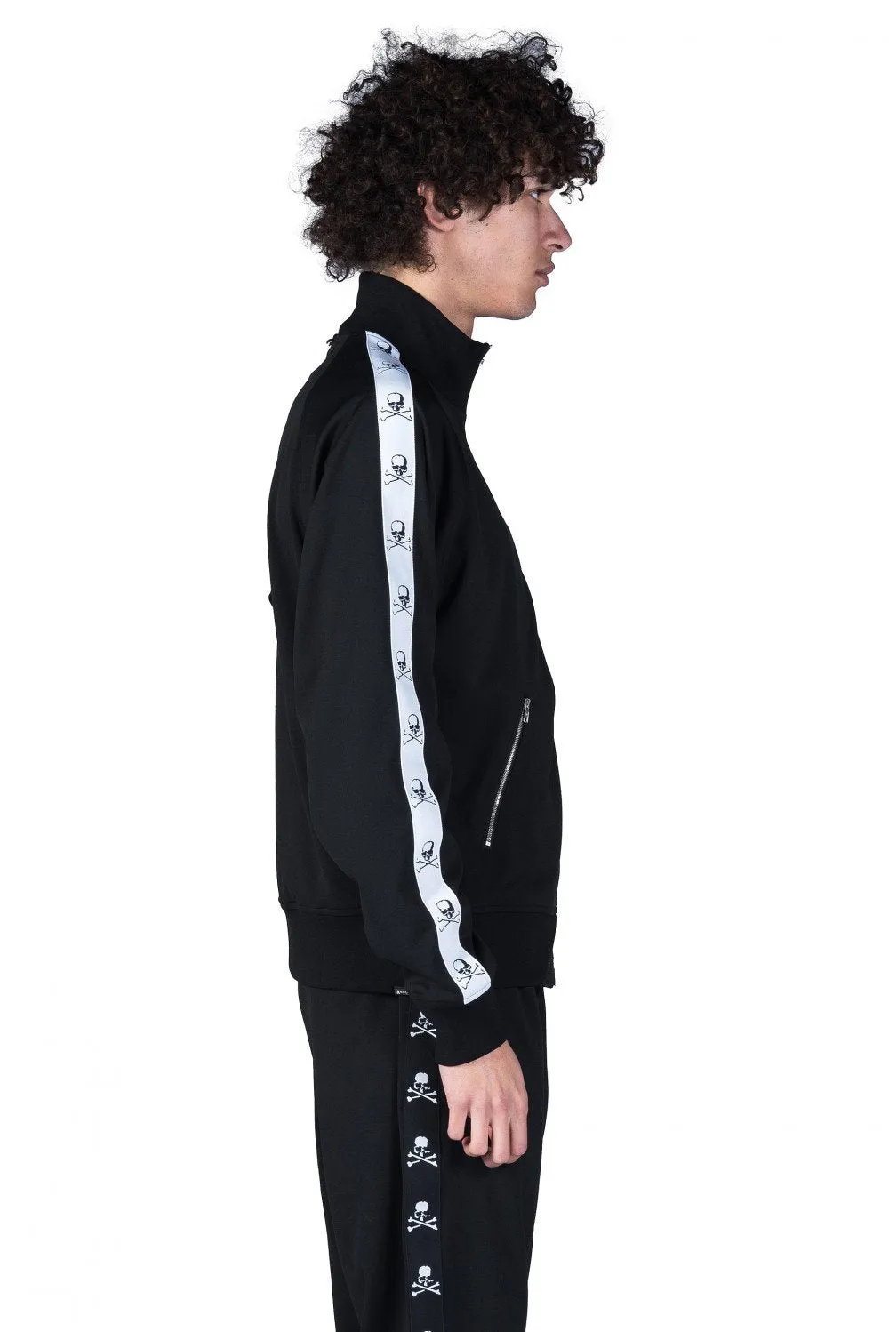 Black Skull Tape Track Jacket