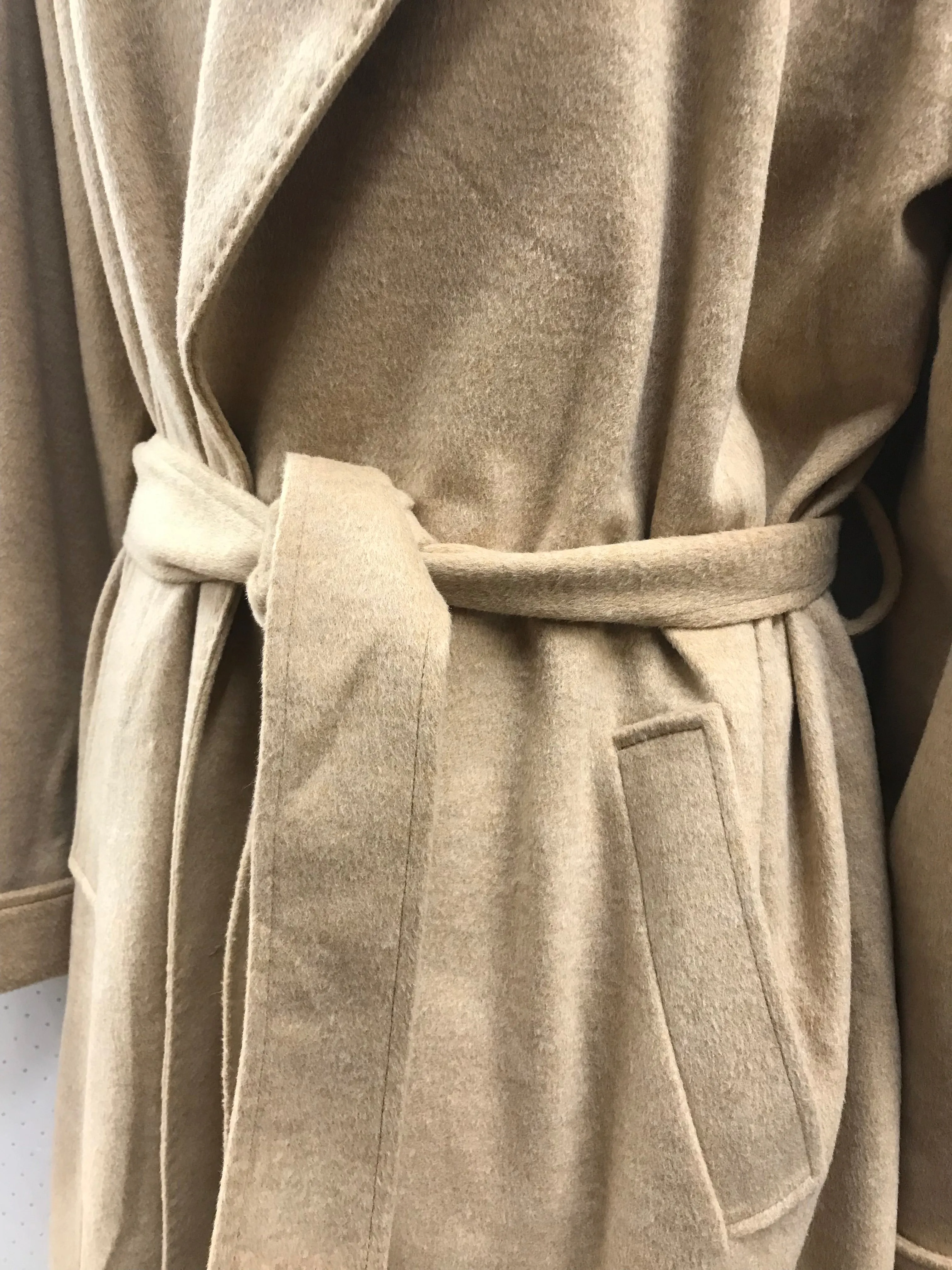 BNWT Ralph Lauren Beige Wool Blend Wrap Coat Size 8