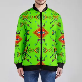 Buffalo Jump Neon Green Zippered Collared Lightweight Jacket