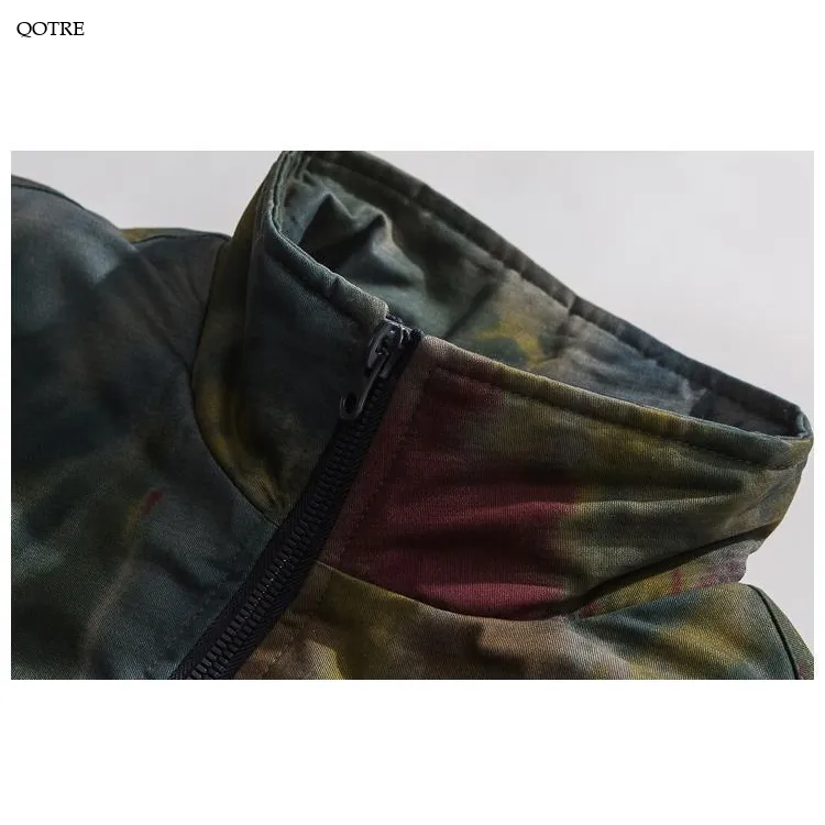 Camouflage Casual Thickened Insulated Stand-Up Collar Track Jacket