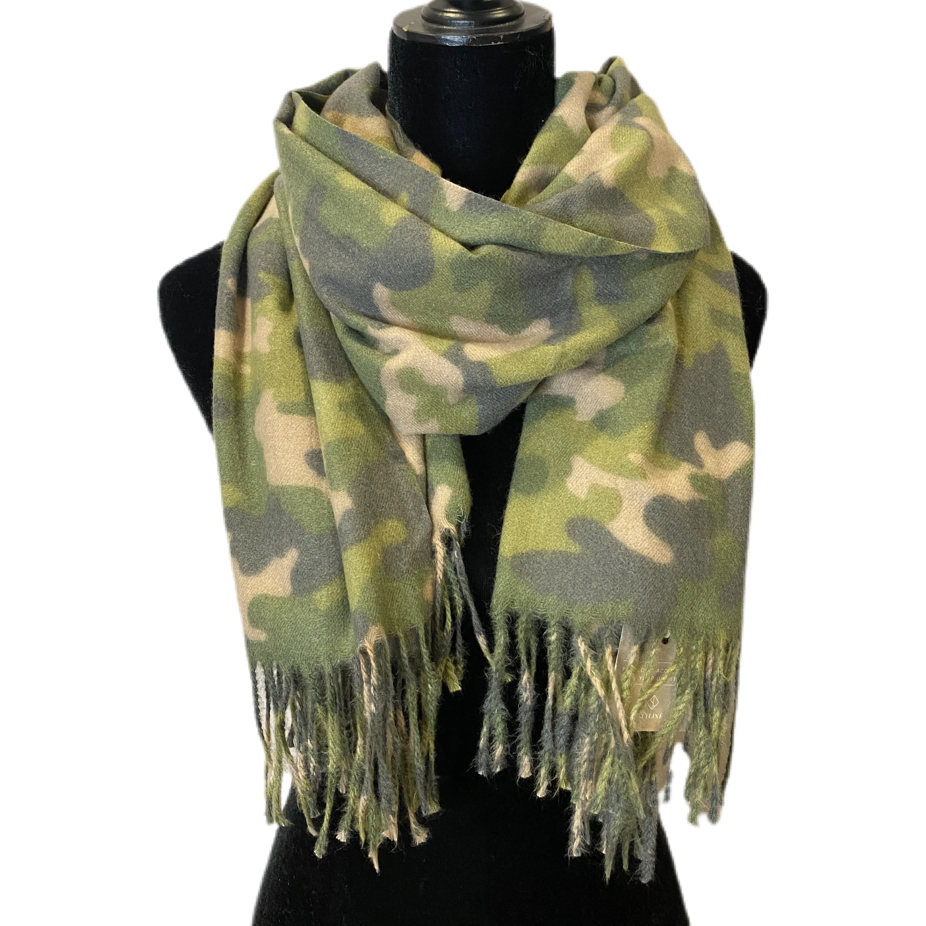 Camouflage Fringe Scarf