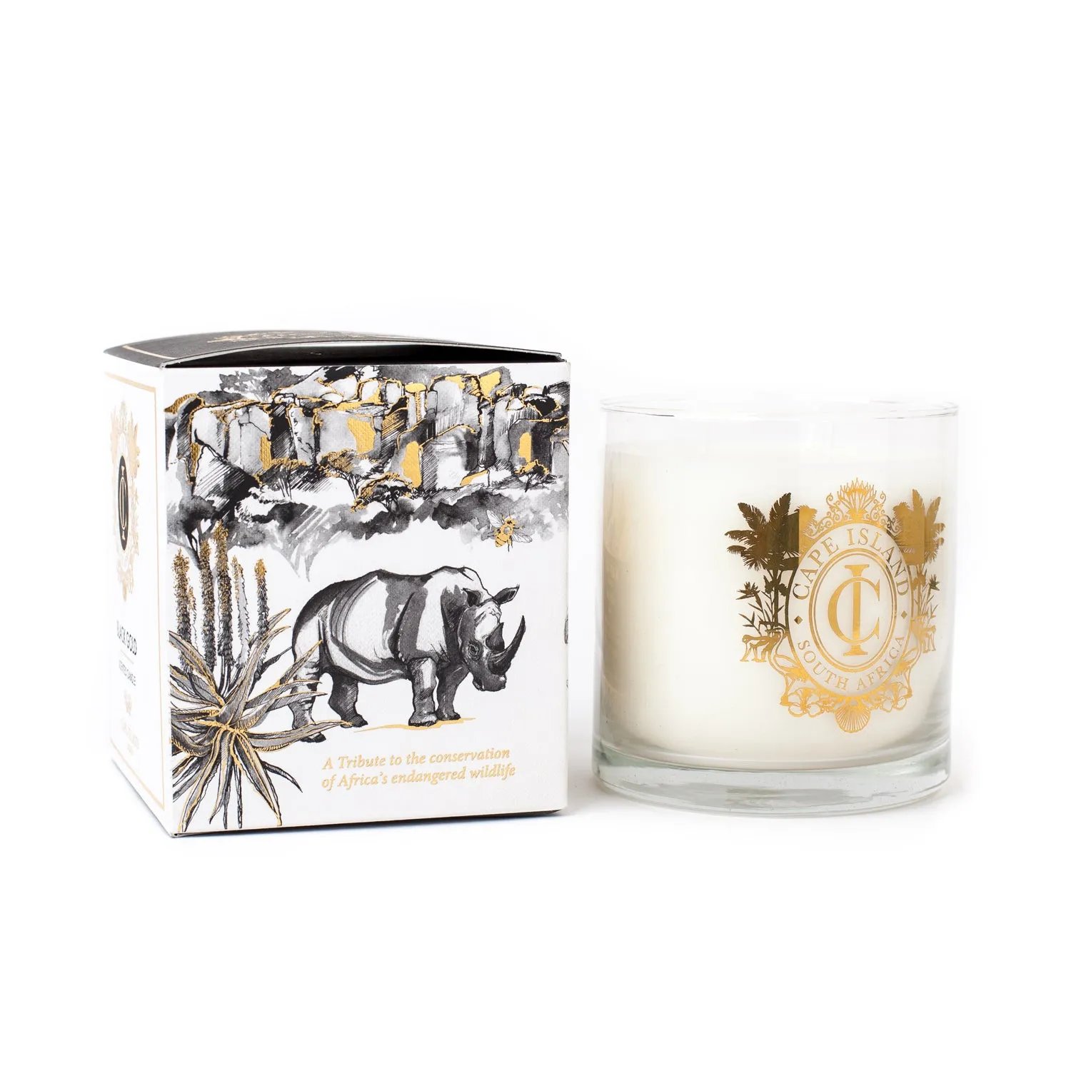 Candle Black Gold Large