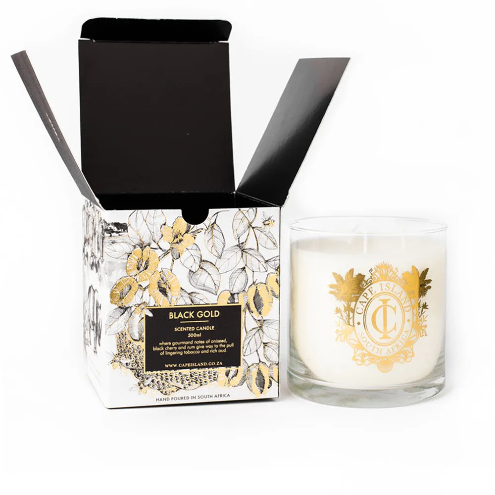 Candle Black Gold Large