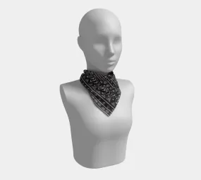 Carbon Black Mudcloth Boho Square Scarf