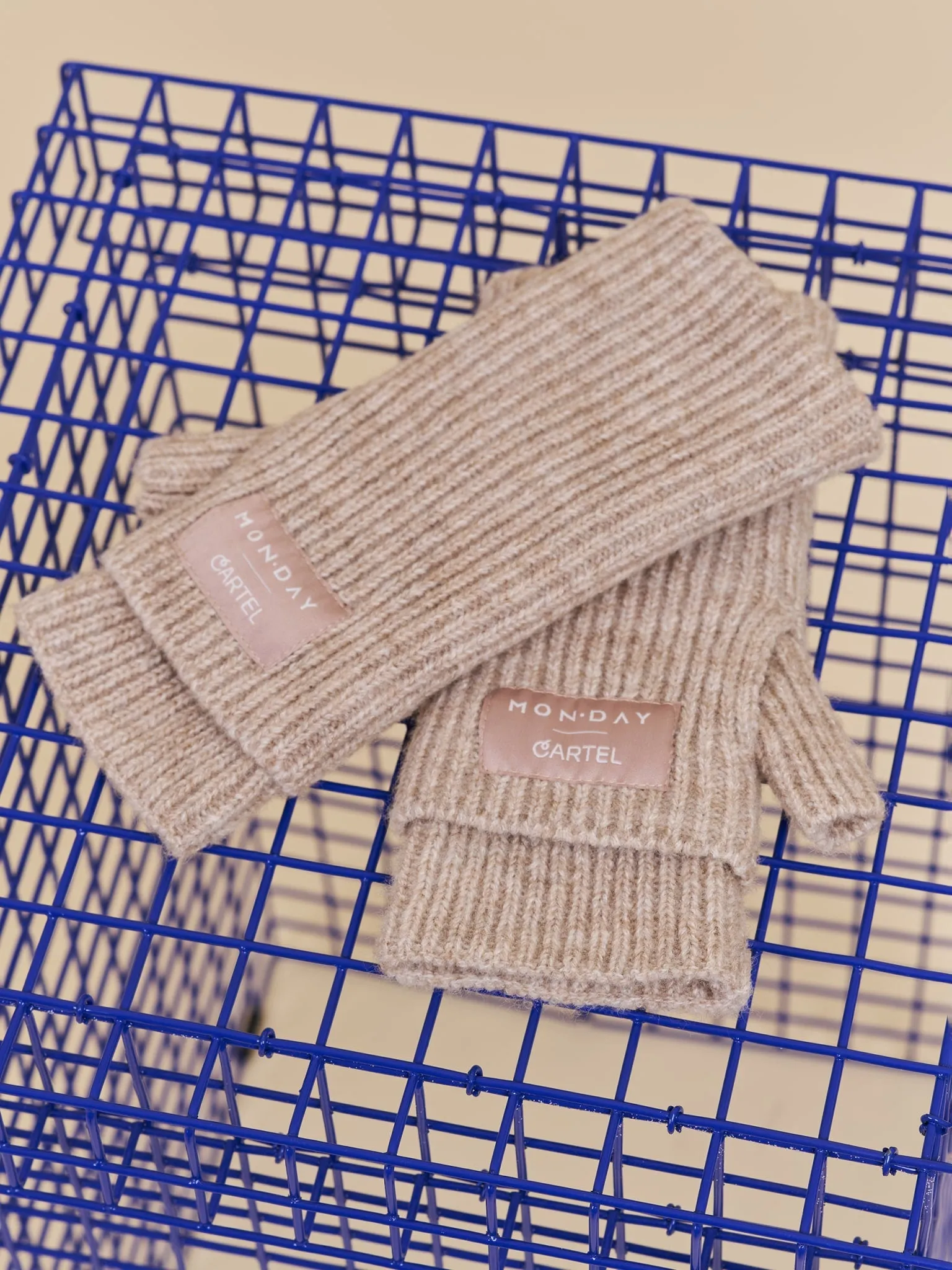 Cartel x Monday Bliss Fingerless Mittens Sand Beige