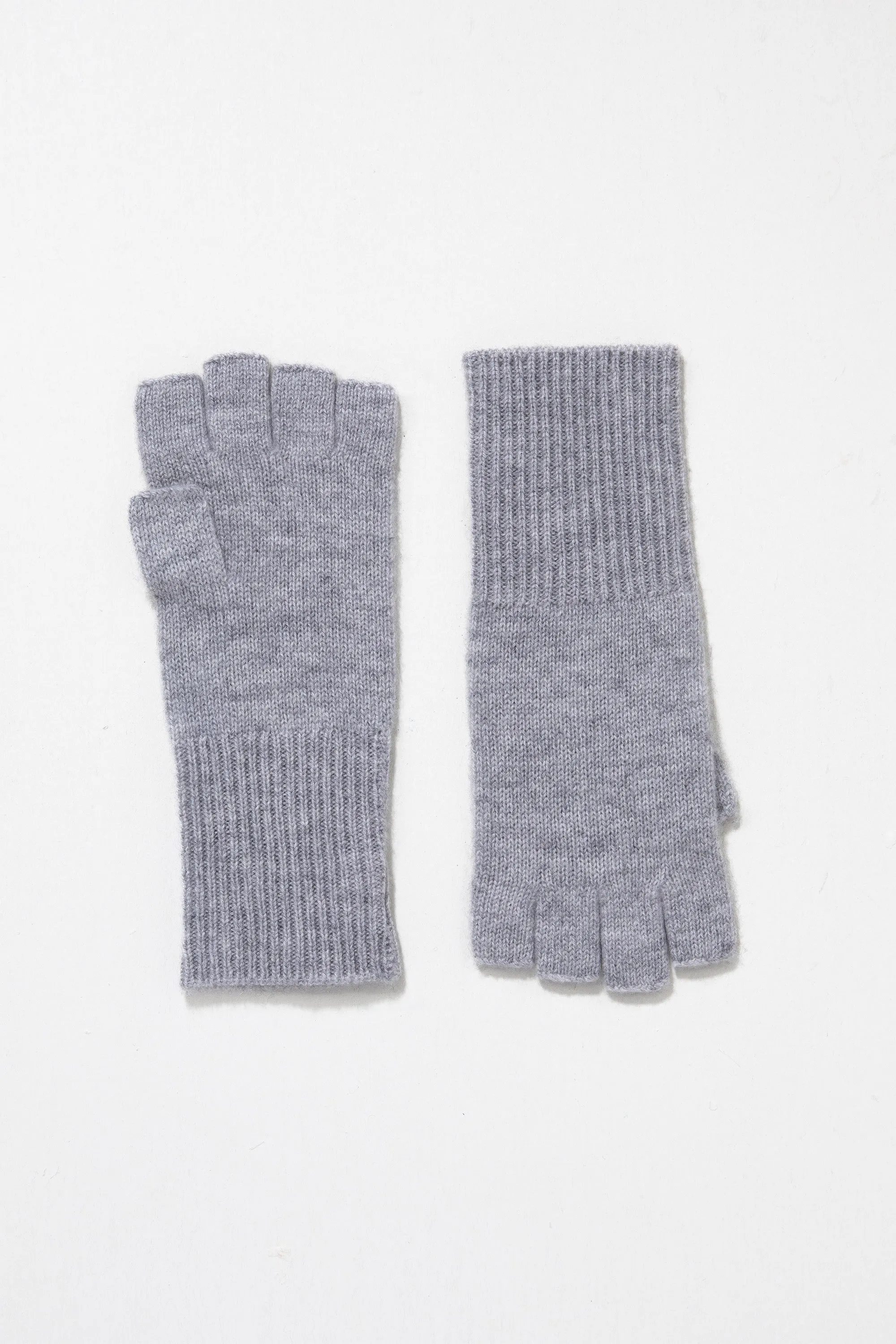 Cashmere Fingerless Gloves - Oyster Grey