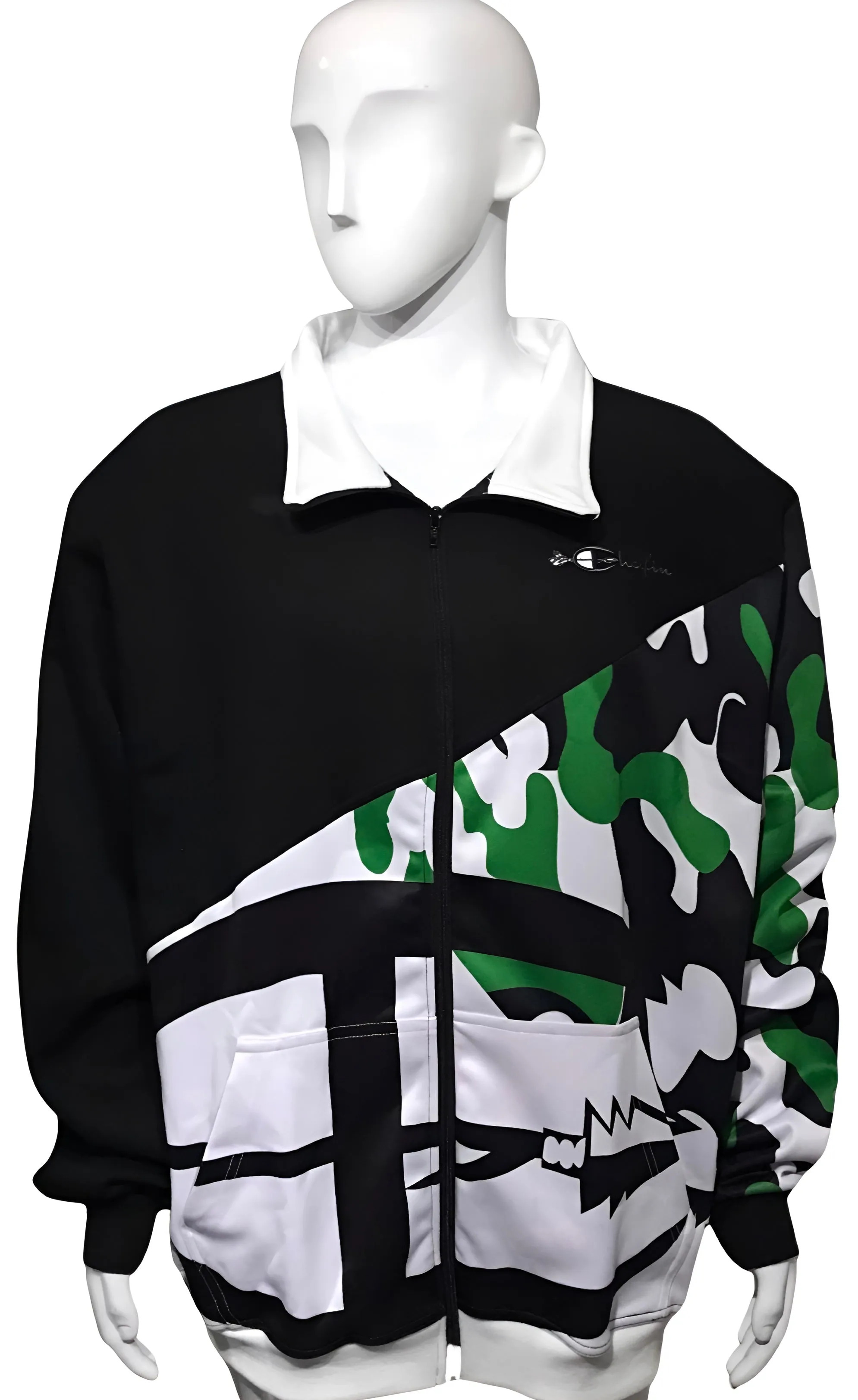 ^CHAMPION CHIEF^ LUXURY (GREEN CAMOUFLAGE) ZIP UP TRACK JACKETS (COLLARED)