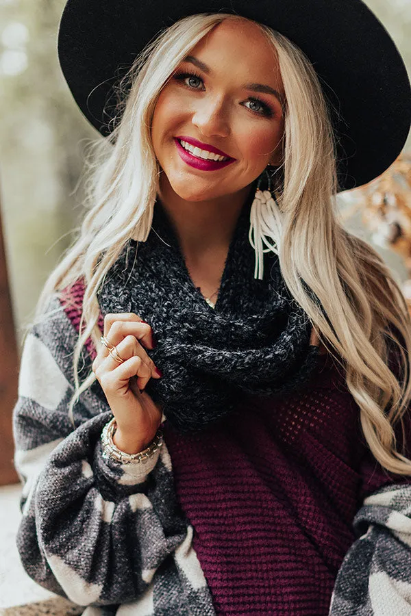 Chilly Vibes Chenille Infinity Scarf in Black