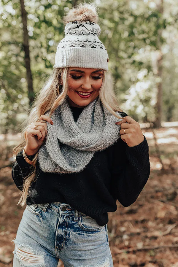 Chilly Vibes Chenille Infinity Scarf in Grey