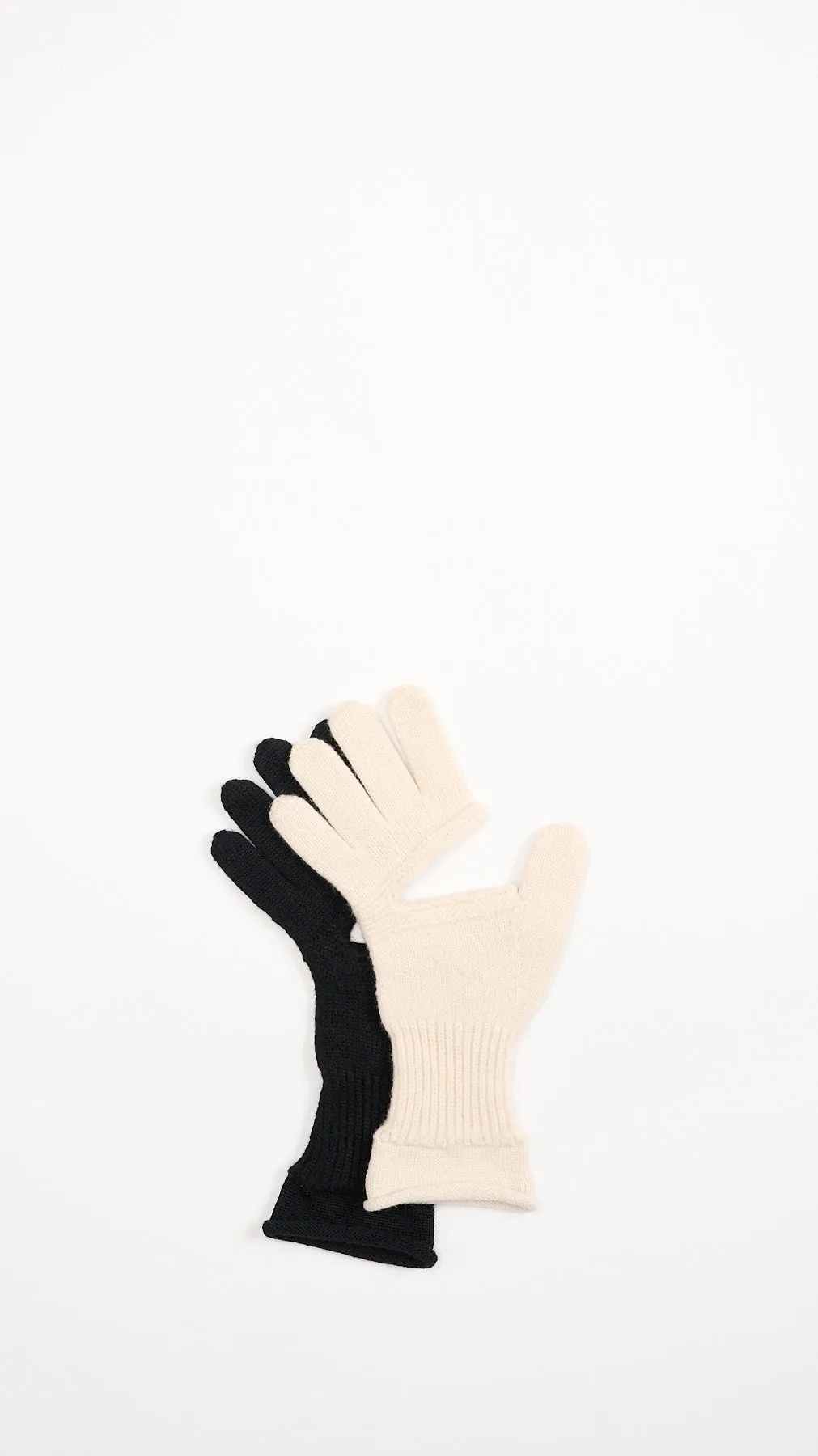 Chunky Wool Acc Gloves in Moon White