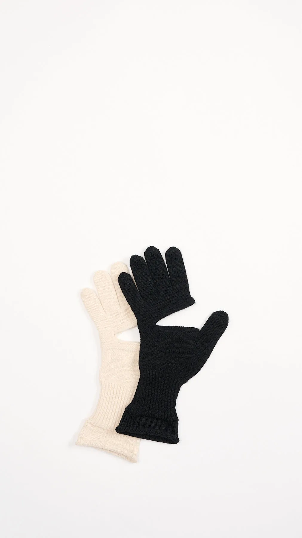 Chunky Wool Acc Gloves in Moon White