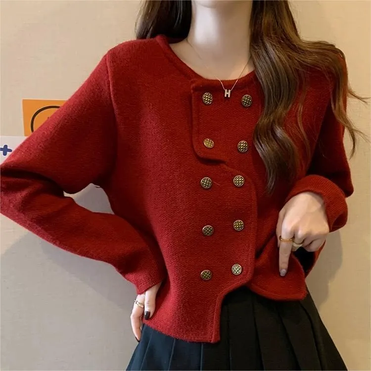 Classic Style Short Knitted Cardigan Jacket Advanced French Style