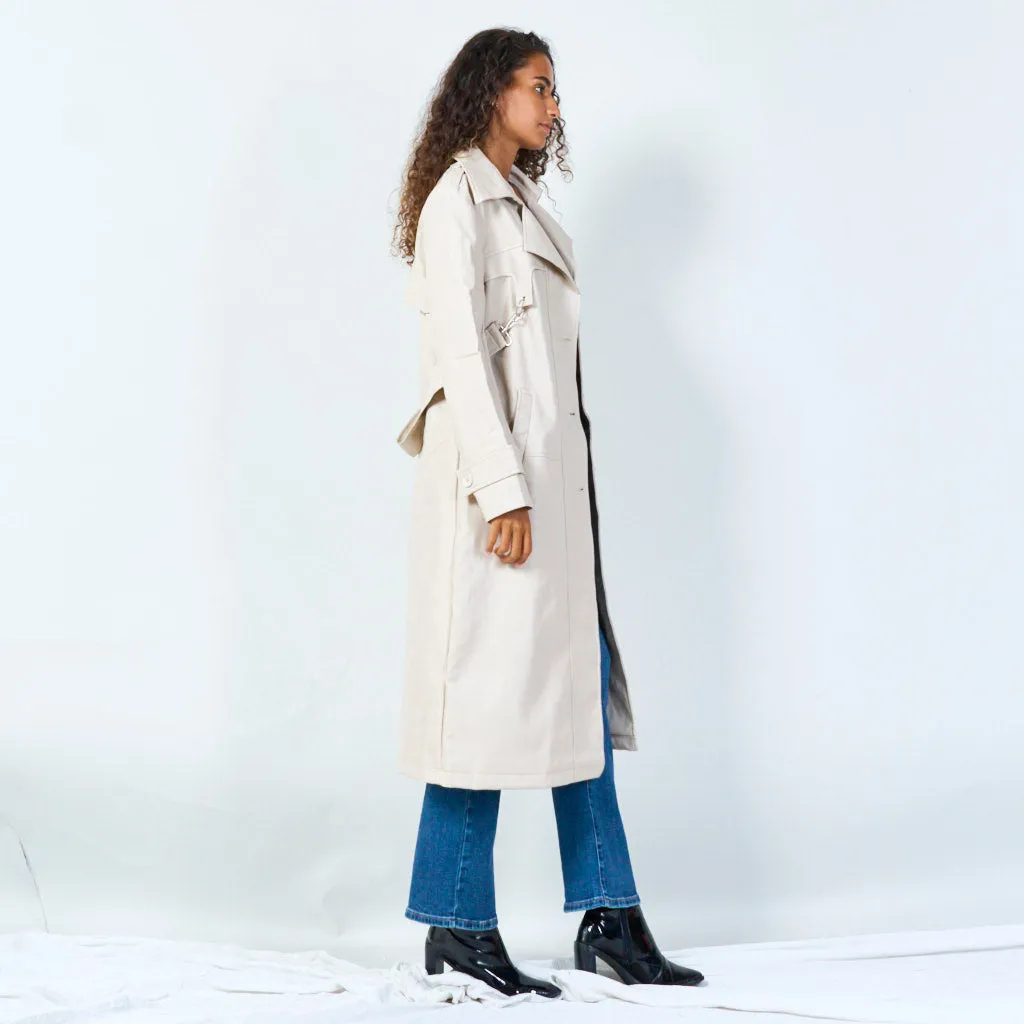 Classic trench coat with detachable straps wholesale