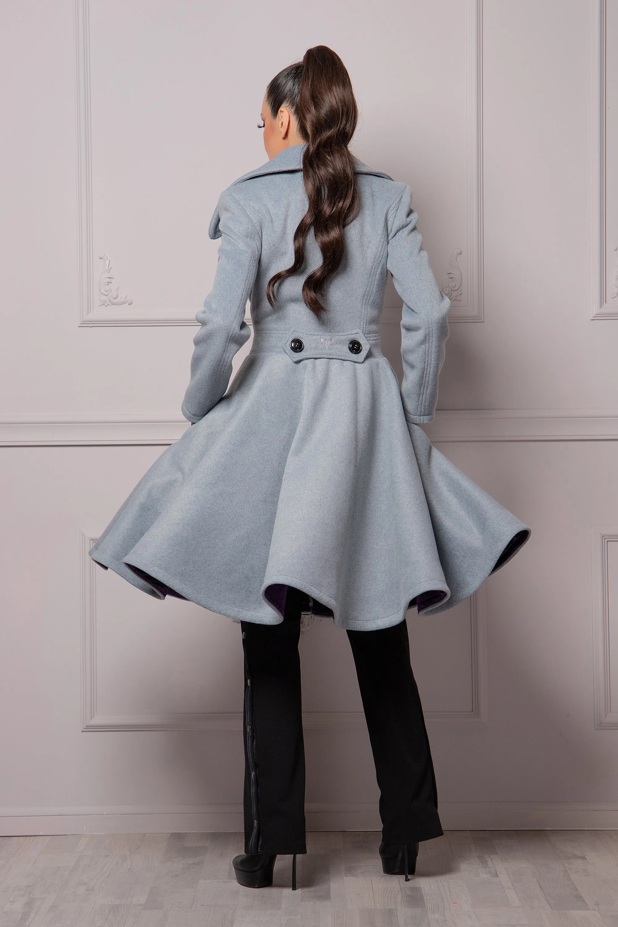 CLOVER COLLAR MIDI COAT