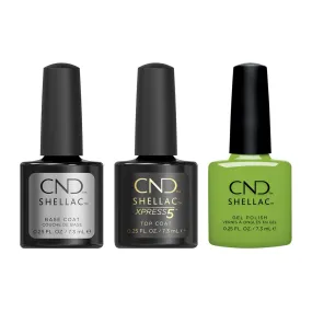 CND - Shellac Xpress5 Combo - Base, Top & Meadow Glow (0.25 oz)