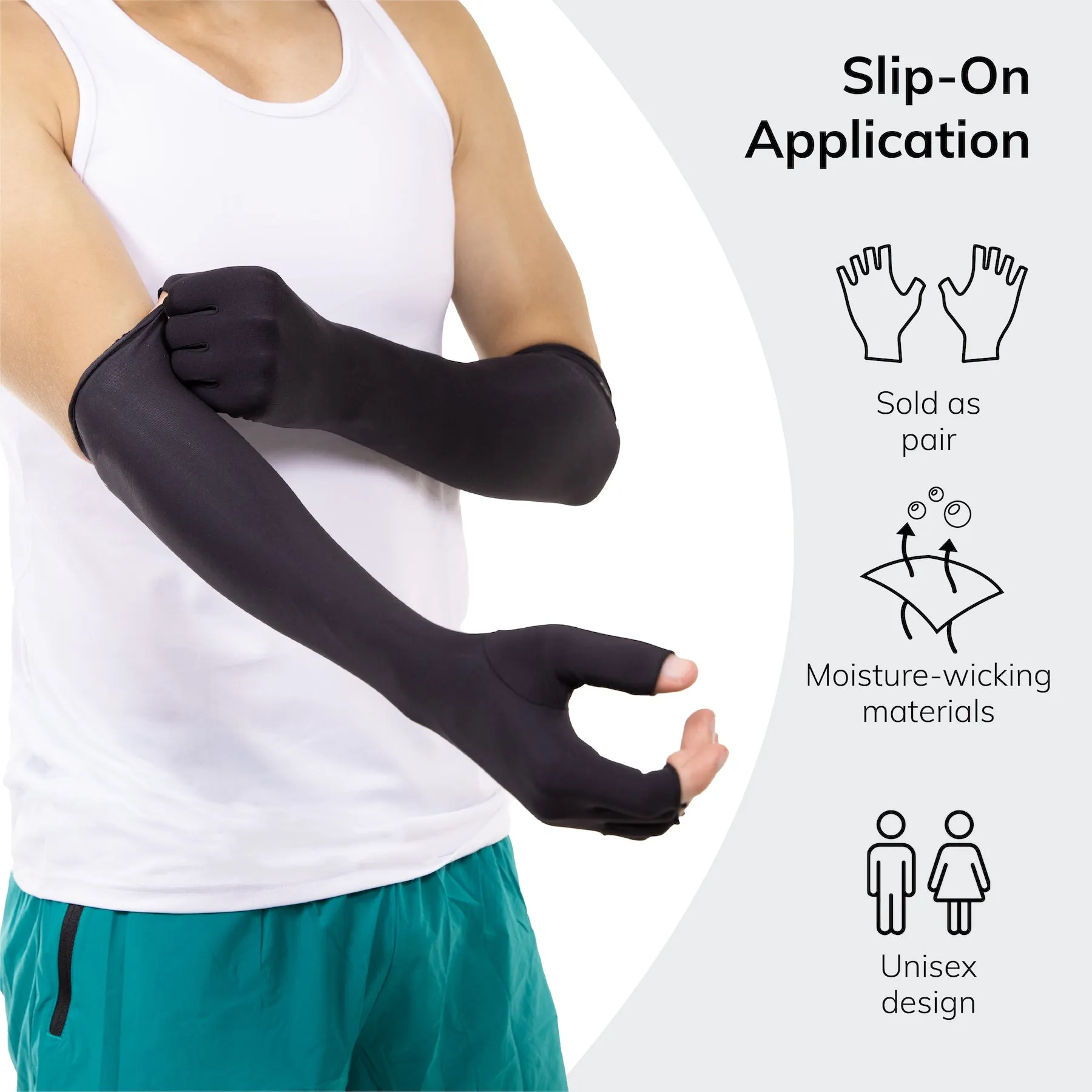 Compression Arthritis Gloves | Fingerless Copper Support for Carpal Tunnel & Osteoarthritis