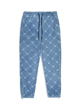 Cosimo Velour Track Pant- Faded Denim