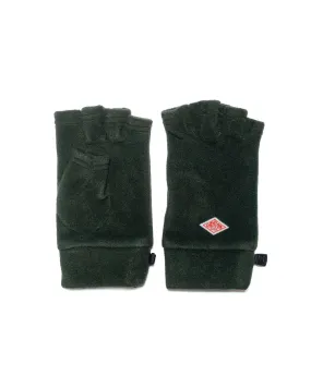 Danton Fleece Fingerless Gloves Dark Green