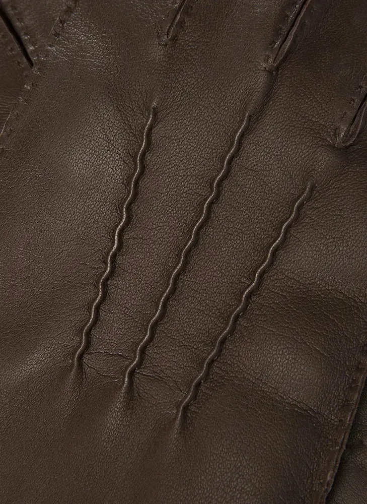 DENTS Shaftesbury Touchscreen Cashmere-Lined Leather Gloves - Mens - Brown