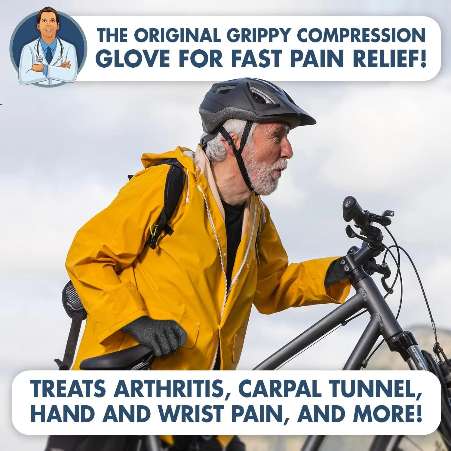 Dr. Frederick's Original Grippy Arthritis Gloves for Women & Men - Anti-Slip Compression Gloves for Arthritis Pain Relief