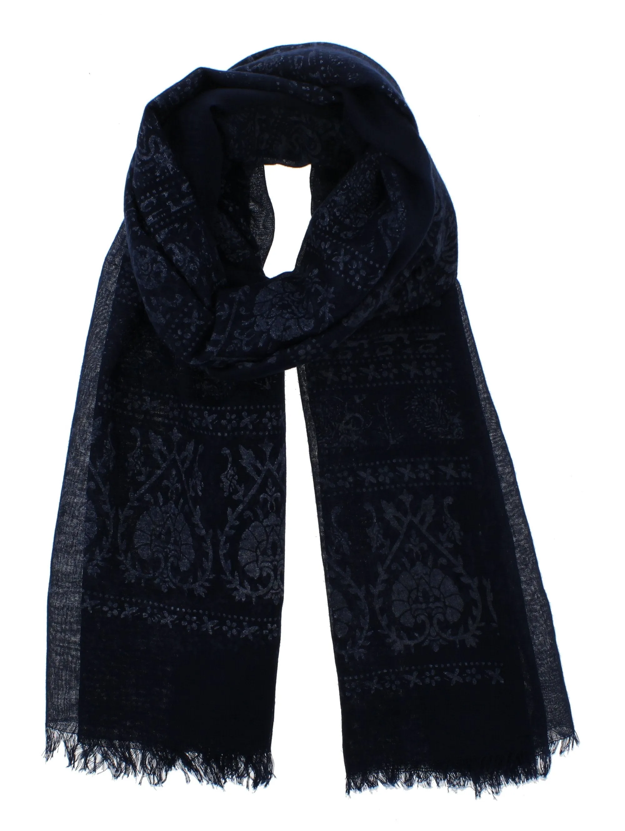 Elephant & Paisley Print Scarf