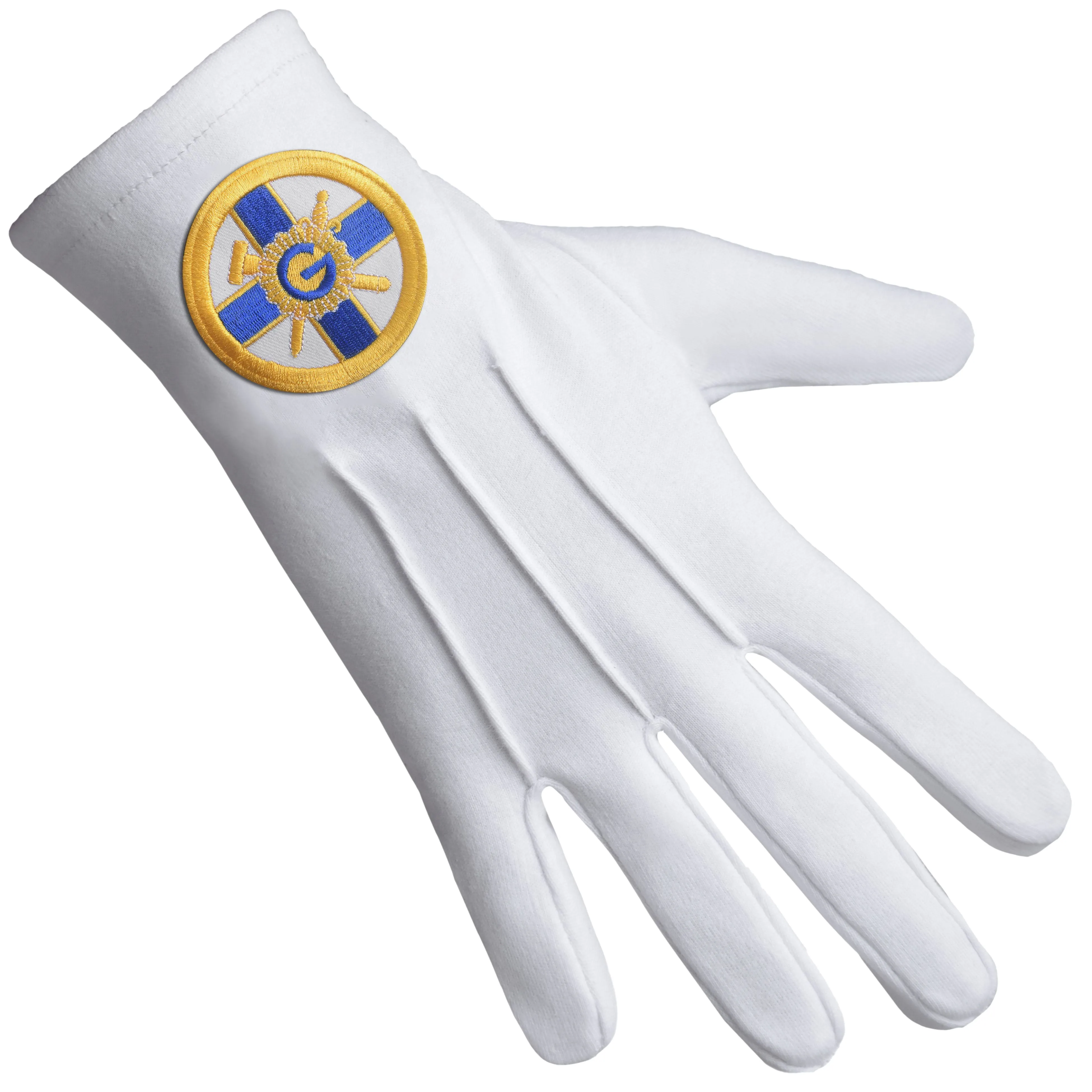 Eminent Prior KYCH Knights of the York Cross of Honour Gloves - Pure Cotton With Round Patch