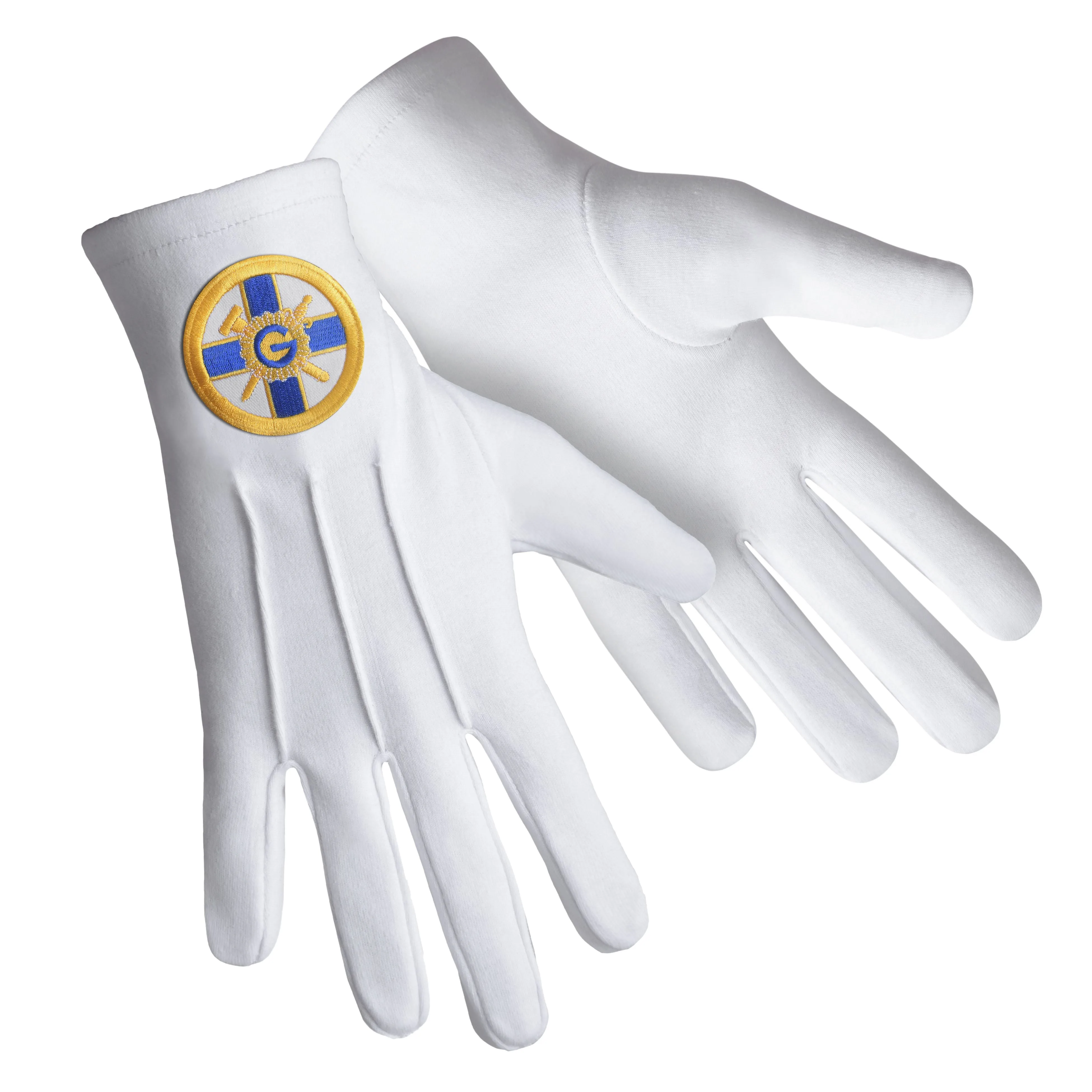 Eminent Prior KYCH Knights of the York Cross of Honour Gloves - Pure Cotton With Round Patch