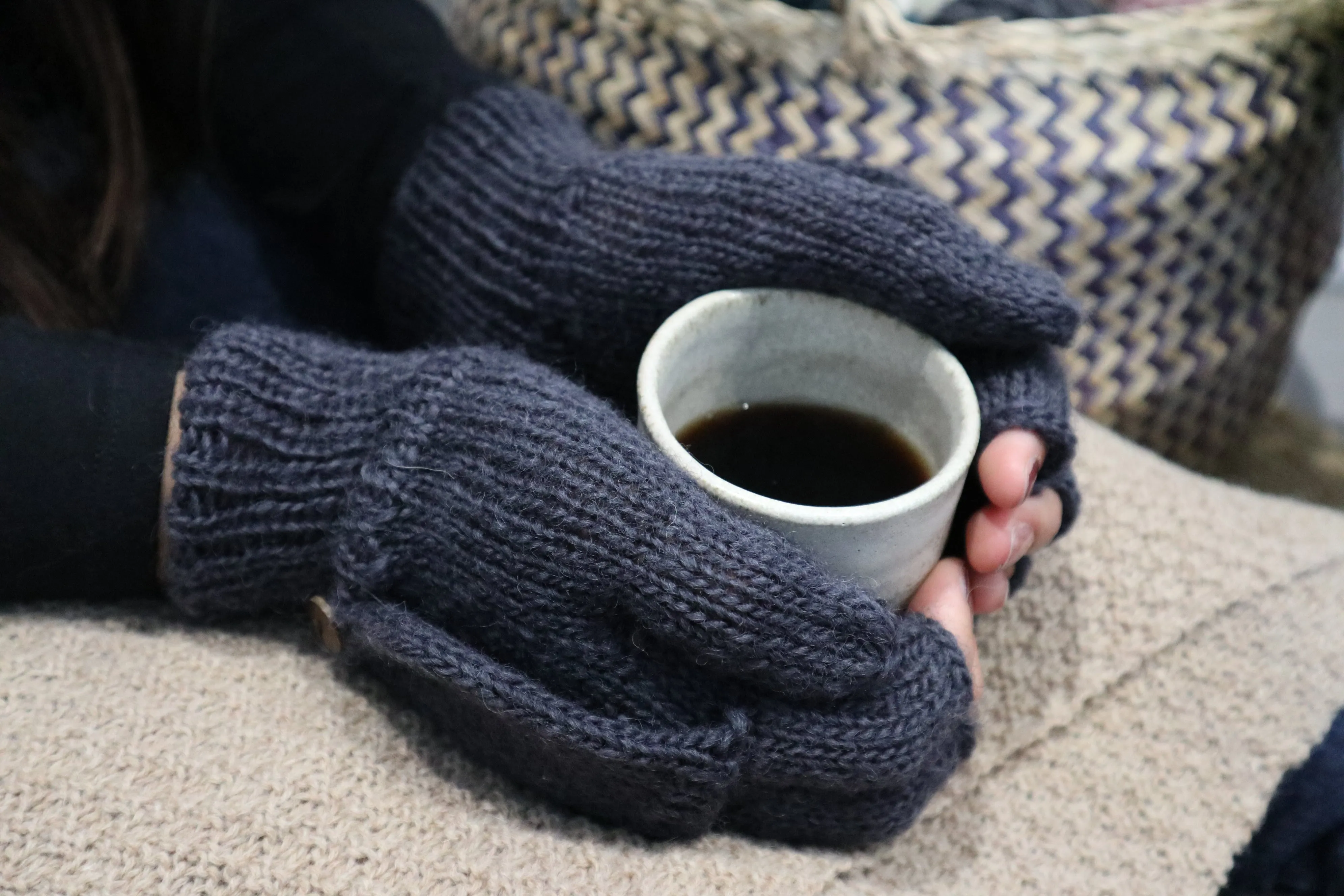 Fair Trade Ethical Adult Fingerless Gloves - Plain Colours