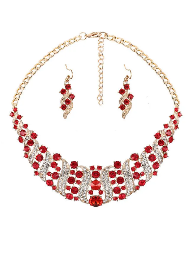 Fathion Luxury High Quality Crystal Necklace And Earring