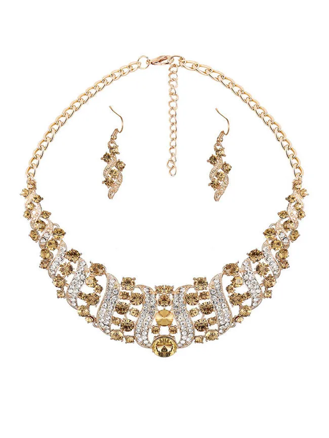 Fathion Luxury High Quality Crystal Necklace And Earring