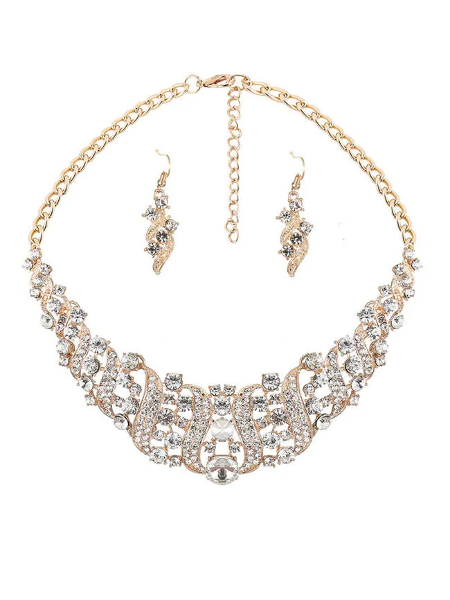 Fathion Luxury High Quality Crystal Necklace And Earring