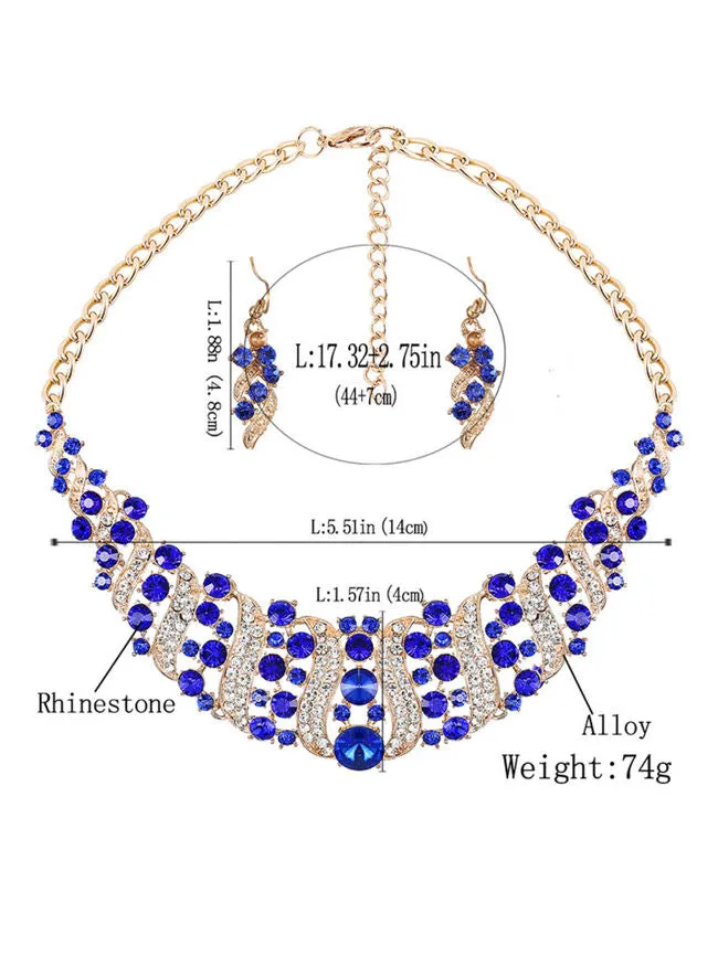 Fathion Luxury High Quality Crystal Necklace And Earring