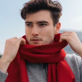 Fine Merino Scarf - Crimson Red - John Hanly