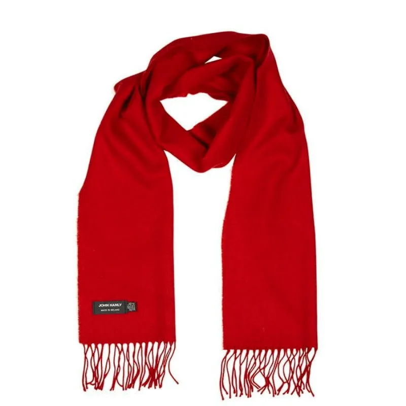 Fine Merino Scarf - Crimson Red - John Hanly