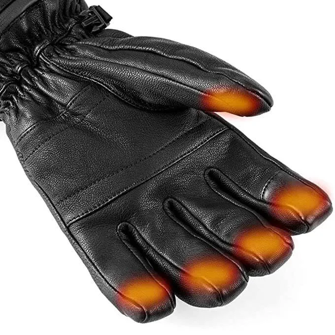 Full Goat-skin Leather Savior Heated Gloves | Thick Real Leather Electric Gloves