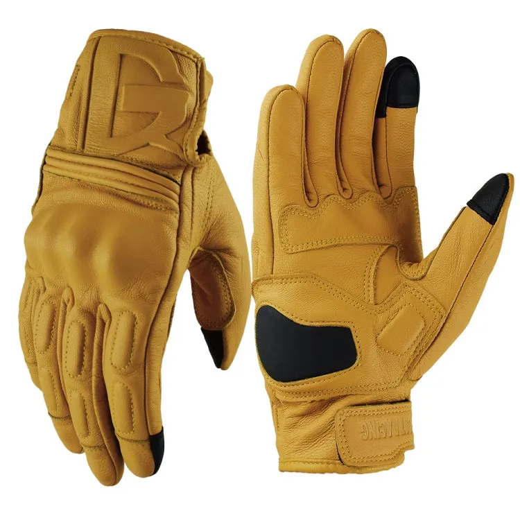 GHOST RACING Motorcycle Riding Anti-fall Warm Breathable Full-finger Gloves, Size: M(Without Hole)