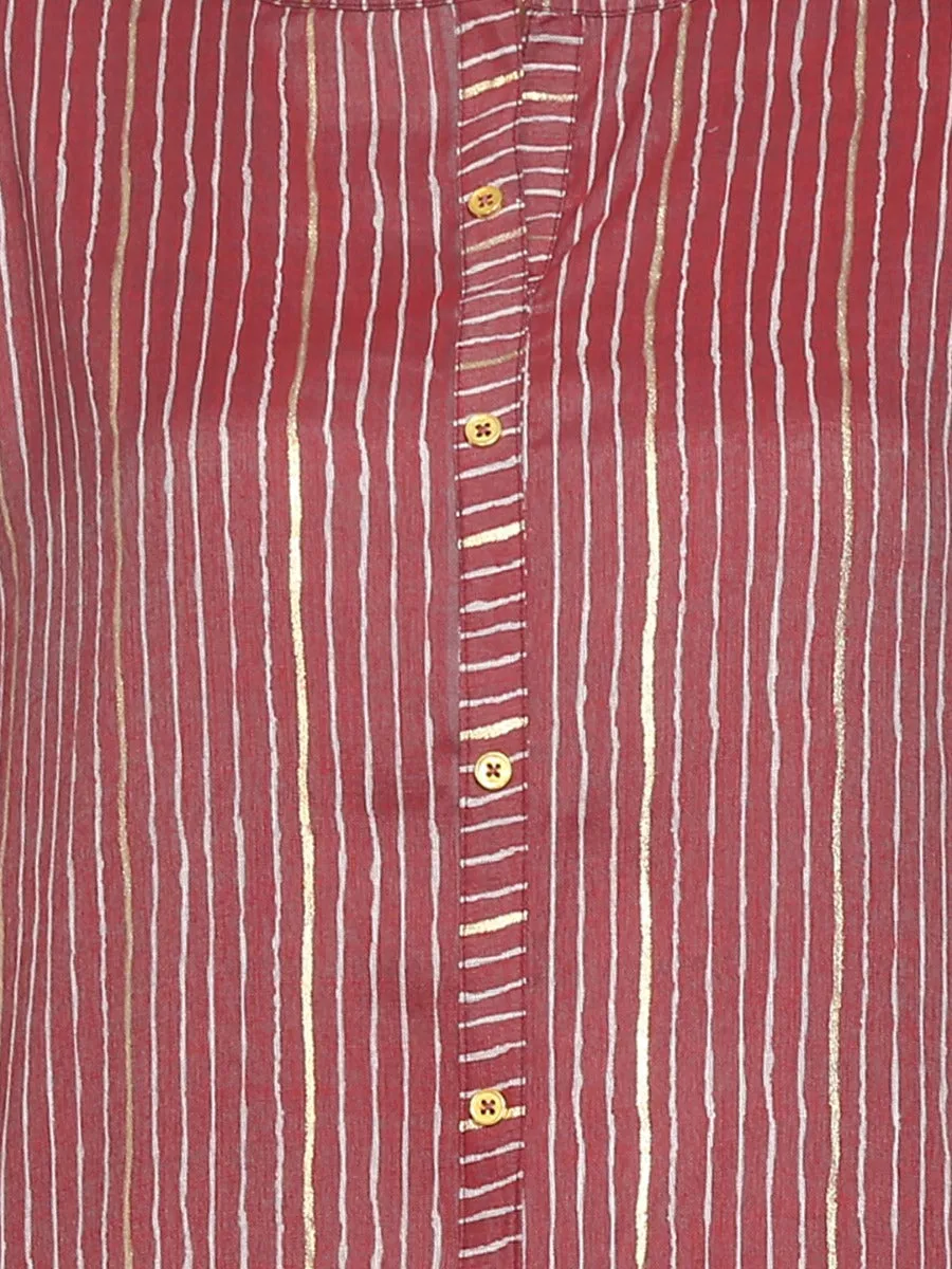 Glamorous Wine Stripe Printed Kurta