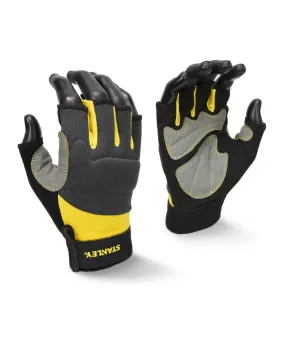 Grey/Black/Yellow - Stanley fingerless performance gloves