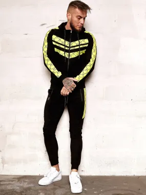 Gusto TrackSuit - Black Neon Green X0050B