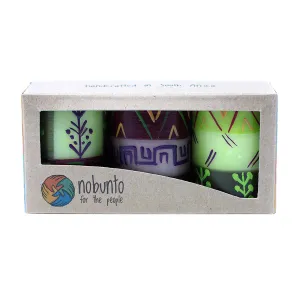 Hand Painted Candles in Kileo Design (box of three) Nobunto